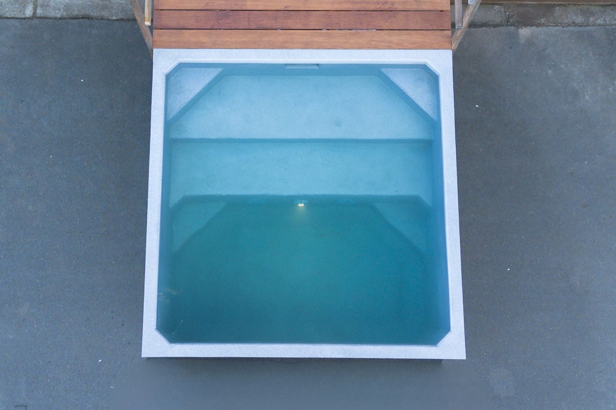 Plungie's newest tiny square plunge pool, the Quad (2.2 x 2.2m)